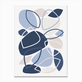 Blue, Grey, Mid Century Modern Abstract 23 Canvas Print