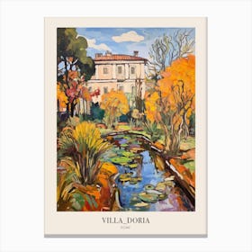 Autumn City Park Painting Villa Doria Pamphili Rome Italy 2 Poster Canvas Print