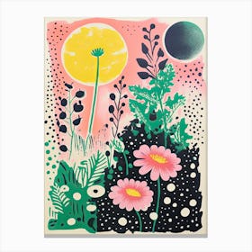 Abstract Botanical Risograph Style 8 Canvas Print