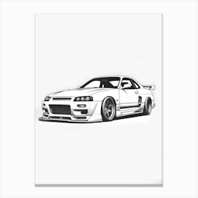 Nissan Gtr Line Drawing 9 Canvas Print