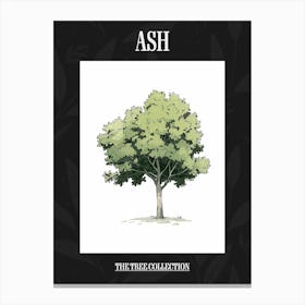 Ash Tree Pixel Illustration 2 Poster Canvas Print