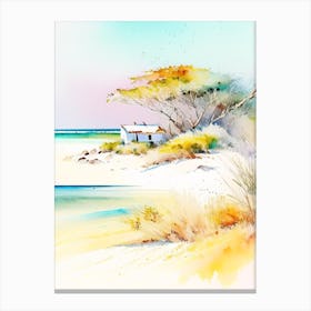 Bazaruto Archipelago Mozambique Watercolour Pastel Tropical Destination Canvas Print