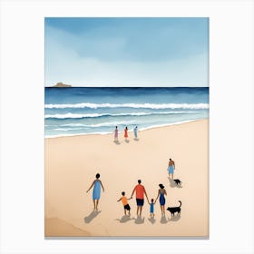 People On The Beach Painting (26) Canvas Print