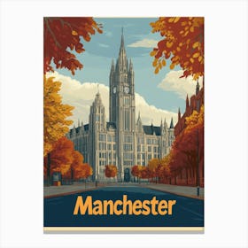 Aihrgdesign A Vintage Travel Poster Of Manchester Featuring T 8ce12d4b 4085 44eb 96b2 E56d829688d4 3 Canvas Print