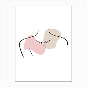 Woman'S Breasts - Line Art Canvas Print