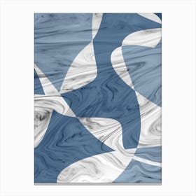 Abstract Blue Marble Canvas Print