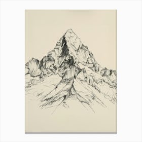 Gasherbrum Pakistan China Line Drawing 2 Canvas Print