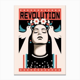 Revolution Hippie Portest Poster Canvas Print