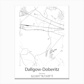 Dallgow Doberitz,Germany Minimalist Map Canvas Print