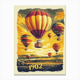 Aihrgdesign A Vintage Travel Poster Of A 1902 Hot Air Balloon 6e2ec22f 6fb1 4df7 9cf5 79569b1a9566 2 Canvas Print