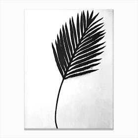 White black palm leaf 1 Canvas Print