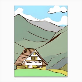 House In The Mountains ~ Reimagined 2 Canvas Print