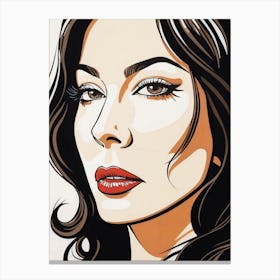 Woman Portrait Face Pop Art (17) Canvas Print