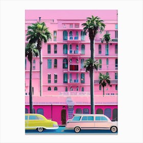 Pink Budapest Hotel Surreal Canvas Print