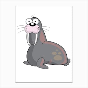 Cartoon Walrus Canvas Print