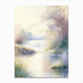 River Current Landscapes Waterscape Gouache 3 Canvas Print