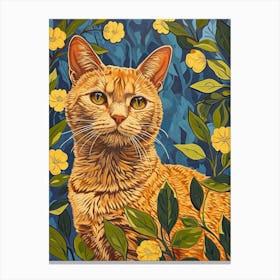 Chartreux Cat Relief Illustration 3 Canvas Print