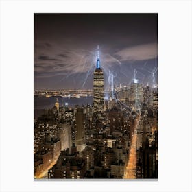 Lightning In New York City 1 Canvas Print