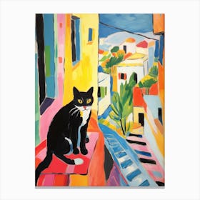 Painting Of A Cat In Dubrovnik Croatia 1 Canvas Print