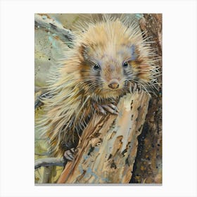 Porcupine Pastel Watercolour 2 Stampe su tela