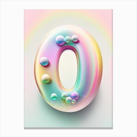 O, Alphabet Bubble Rainbow 1 Canvas Print