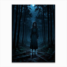 Girl In The Woods 3 Canvas Print