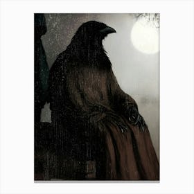 Dark Gothic Raven 1 Canvas Print