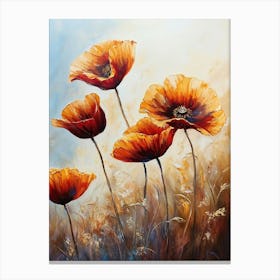 Vertical Painting Canvas Of Poppies Canvas Print