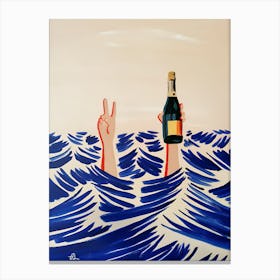 Champagne In The Ocean 1 Canvas Print