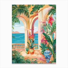 Mediterranean beach view Canvas Print