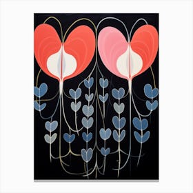Bleeding Heart Dicentra 1 Hilma Af Klint Inspired Flower Illustration Canvas Print
