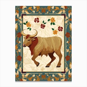 Floral Bull4 Canvas Print
