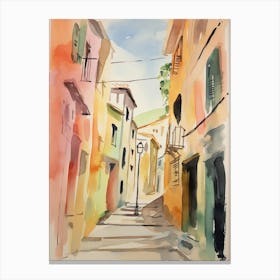 Prato, Italy Watercolour Streets 4 Canvas Print
