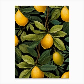 Seamless Pattern With Lemons Canvas Print