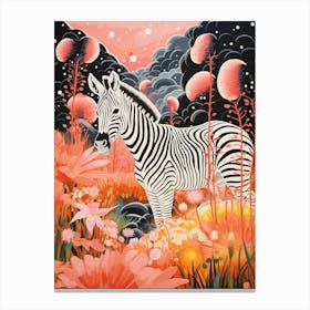 Zebra In The Wild Patterns 2 Canvas Print