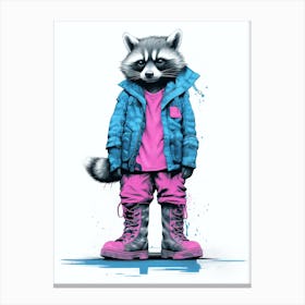 Raccoon Wearing Boots 2 Canvas Print
