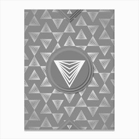 Geometric Glyph Sigil with Hex Array Pattern in Gray n.0095 Canvas Print