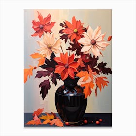 Bouquet Of Autumn Blaze Maple Flowers, Autumn Fall Florals Painting 2 Canvas Print