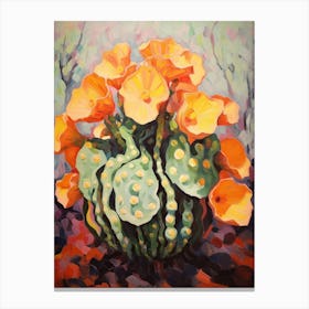 Cactus Painting Lophophora Williamsii 3 Canvas Print