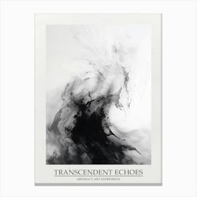 Transcendent Echoes Abstract Black And White 1 Poster Canvas Print