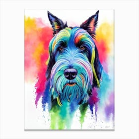 Giant Schnauzer Rainbow Oil Painting dog Canvas Print