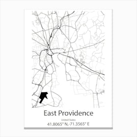 East Providence,United States Minimalist Map Canvas Print