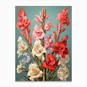 Gladioli Flower Illustration Art Print  Canvas Print