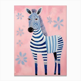 Playful Illustration Of Zebra For Kids Room 2 Canvas Print