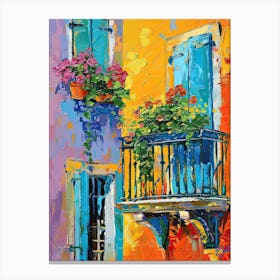 Balcony Painting In Split 4 Canvas Print