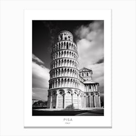 Poster Of Pisa, Italy, Black And White Analogue Photography 1 Canvas Print