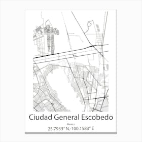 Ciudad General Escobedo,Mexico Minimalist Map Leinwandbild