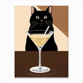 Cocktail Cat Canvas Print