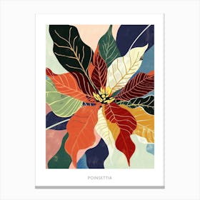 Colourful Flower Illustration Poster Poinsettia 1 Canvas Print