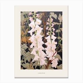 Flower Illustration Larkspur 2 Poster Canvas Print